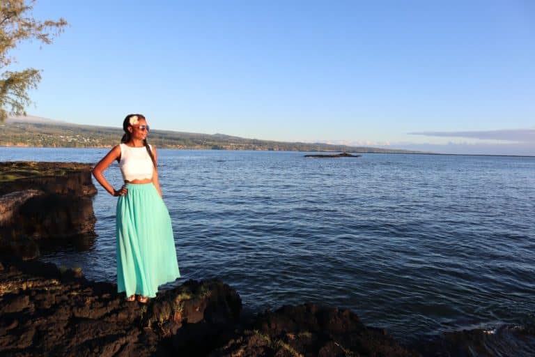 Enjoying the sunrise in Hilo Hawaii. You can see gorgeous views of the ocean